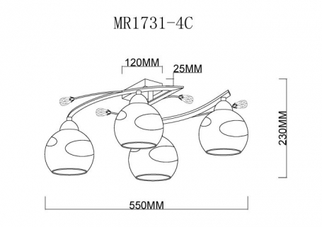 Потолочная люстра MyFar Stella MR1731-4C