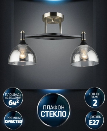 Потолочная люстра Giordzhi WD3620/2C-AB-BK-SMK