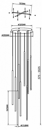 Подвесной светильник Light stick MOD236PL-L54BS3K