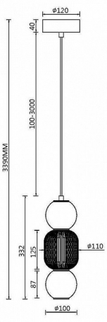 Подвесной светильник Drop MOD273PL-L16CH3K