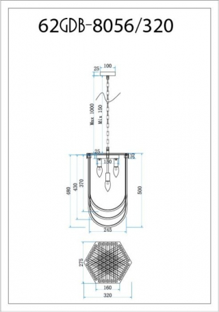 Подвесная люстра  62GDM-8056-320