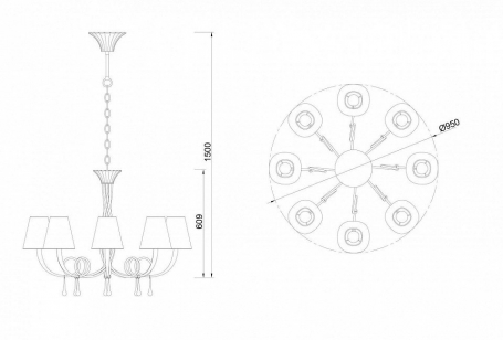 Подвесная люстра Arti Lampadari Ercolano E 1.1.6.602 G