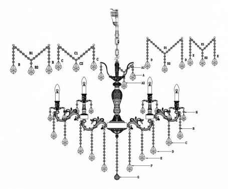 Подвесная люстра Arte Lamp Orlean A9310LM-8WG