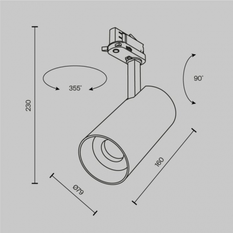 Трековый светильник Focus Led TR197-3-30WCCT-M-B