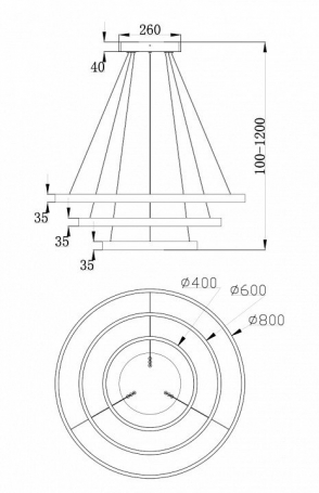 Подвесной светодиодный светильник Maytoni Rim MOD058PL-L100W4K