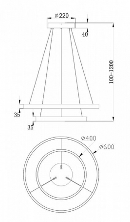 Подвесной светодиодный светильник Maytoni Rim MOD058PL-L55BS4K