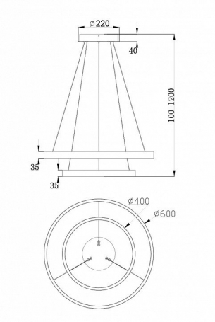 Подвесной светодиодный светильник Maytoni Rim MOD058PL-L55W4K