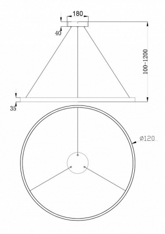Подвесной светодиодный светильник Maytoni Rim MOD058PL-L65BS4K