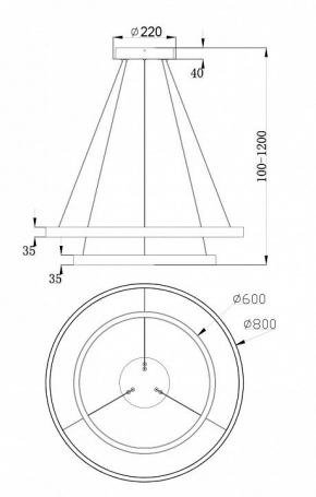 Подвесной светодиодный светильник Maytoni Rim MOD058PL-L74W4K