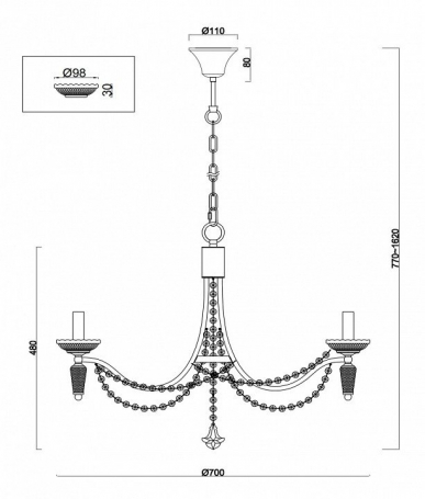 Подвесная люстра Omnilux Fontevivo OML-81903-12