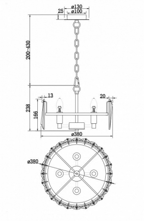 Подвесная люстра Maytoni Puntes MOD043PL-04CH