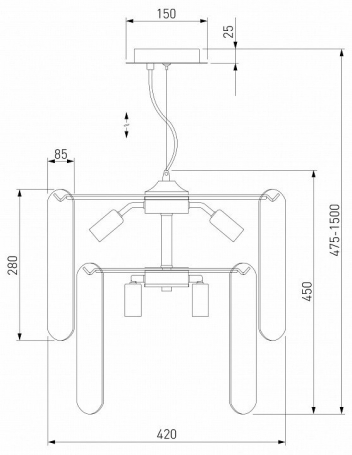 Подвесная люстра Claire 60170/8 золото