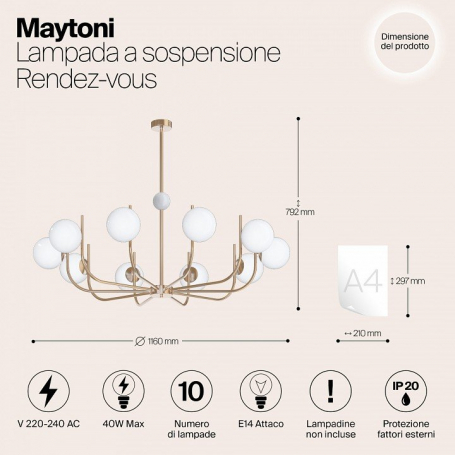 Подвесная люстра Maytoni Puntes MOD043PL-06G