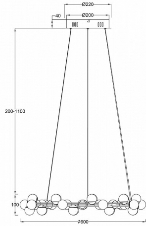 Подвесная светодиодная люстра Maytoni Tessara MOD081PL-L50G3K