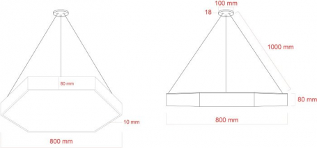 Подвесной светодиодный светильник Geometria ЭРА Hexagon SPO-122-B-40K-066 66Вт 4000К черный Б0050553