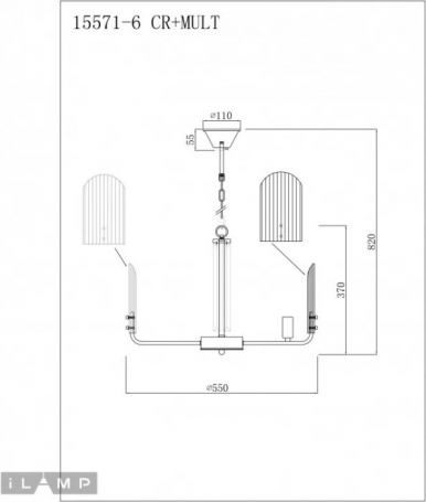 Подвесная люстра Dolce 15571-6 CR+MULT