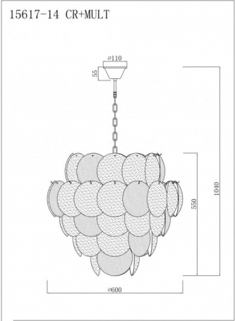 Подвесная люстра Rivoli 15617-14 CR+MULT