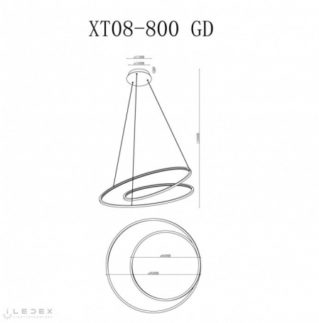 Подвесной светильник Axis XT08-D800 GD