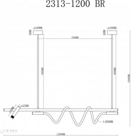 Подвесной светильник Cross 2313-1200 BR