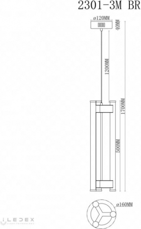 Подвесной светильник Rocks 2301-3M BR