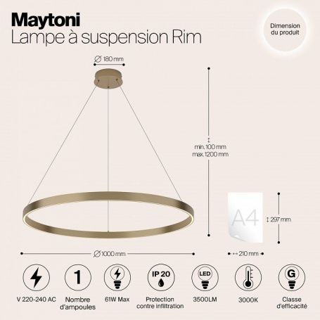 Подвесной светильник Maytoni Ring MOD013PL-06BS1