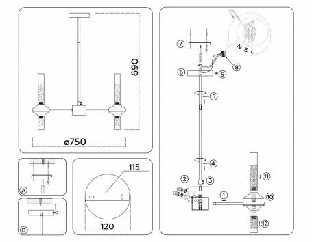 Потолочный светильник Natali Kovaltseva LED LAMPS 81080