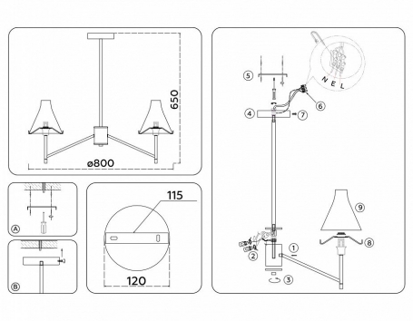 Подвесная люстра Ambrella Light High Light Modern LH57125