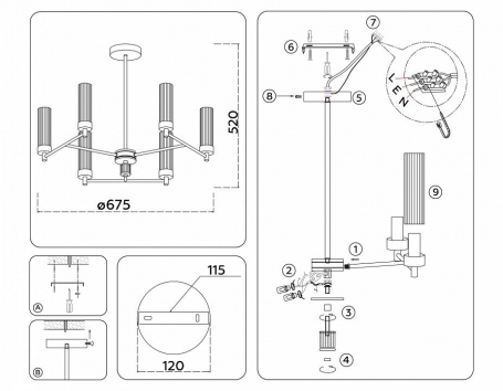 Потолочная люстра High Light LH55151
