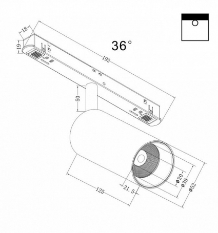 Трековый светильник Maytoni Focus LED TR032-4-12W3K-M-DS-B