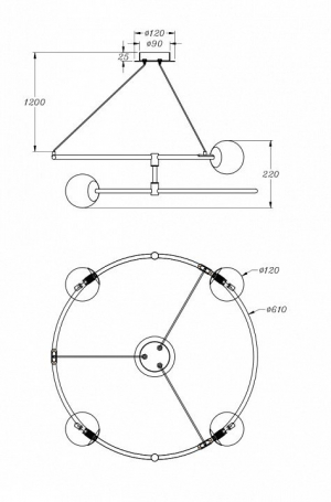 Подвесная люстра Maytoni Balance MOD317PL-04B