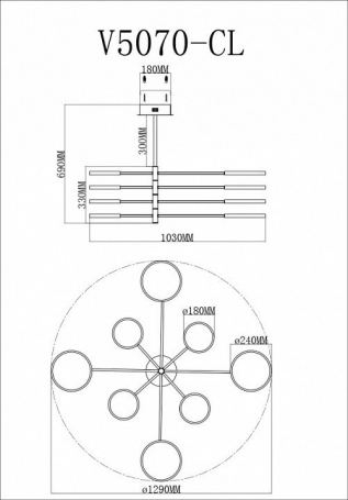 Подвесная люстра Arte Lamp Diadem A1002LM-6CC