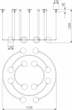 Подвесная люстра MW-Light Габриэль 12 491013421