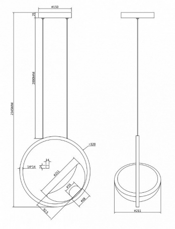 Подвесной светильник Maytoni Moon MOD327PL-L5BS3K