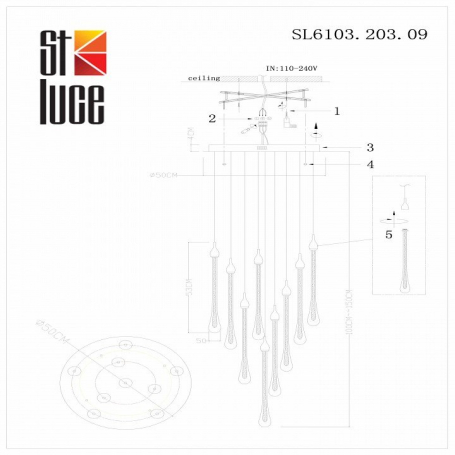 Подвесная люстра ST Luce ST-Luce Faenza SL6103.203.09