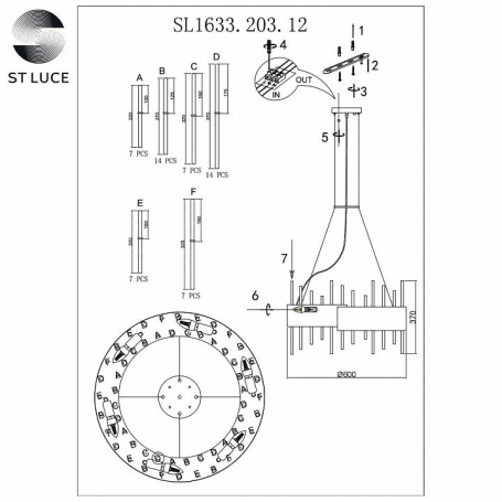 Подвесная люстра Reccagni Angelo L 6206/3