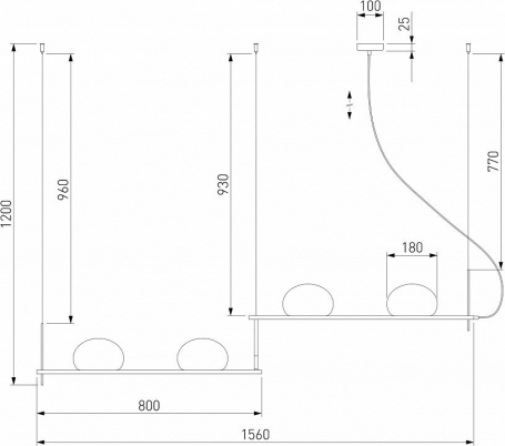 Подвесной светильник Eurosvet Stair 70145/4 черный