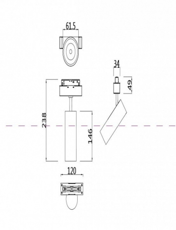 Трековый светильник Maytoni Track lamps TR019-2-15W3K-B