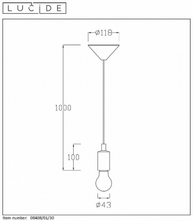 Подвесной светильник Lucide Fix 08408/01/30