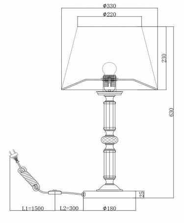 Настольная лампа Maytoni Riverside MOD018TL-01CH