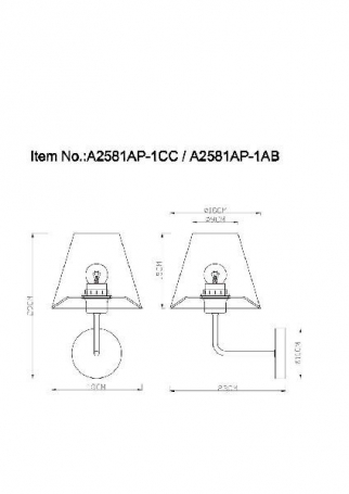 Бра Arte Lamp Elba A2581AP-1CC