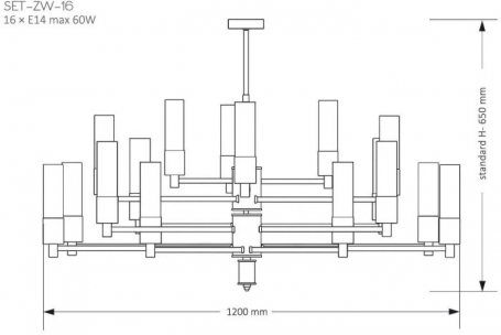 Подвесная люстра Kutek Mood Seti SET-ZW-16 (Z)