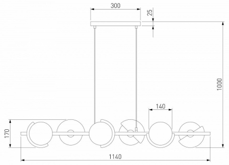 Подвесной светильник Moity 70149/6 черный/латунь
