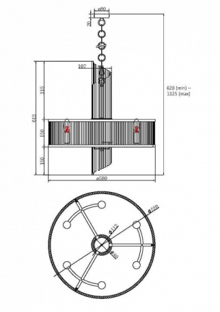 Подвесная люстра Frame MOD174PL-06G