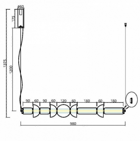 Подвесной светильник Cosmo MOD210PL-L39B3K
