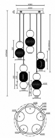 Подвесной светильник Drop MOD273PL-L80CH3K