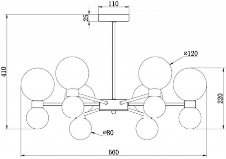 Потолочная люстра Bony FR5394CL-12BS