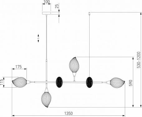 Подвесной светодиодный светильник Vitaluce V4669-0/4S