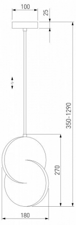 Подвесной светодиодный светильник Eurosvet Lang 50225/1 Led хром