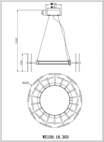 Подвесной светильник Wertmark Nicola WE159.18.303