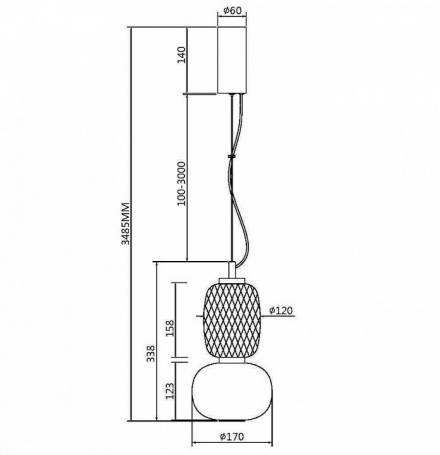 Подвесной светильник Pattern MOD267PL-L18G3K